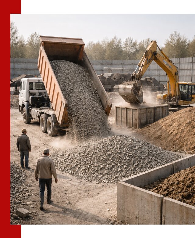 Доставка нерудных материалов с погрузкой и разгрузкой в Евпатории