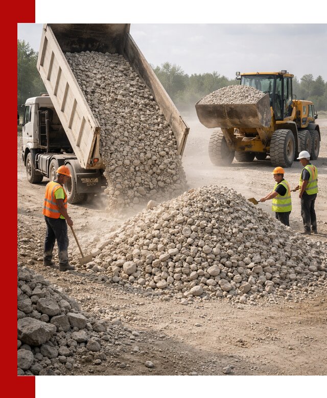 Доставка известнякового щебня фр. 40-70 в Евпатории