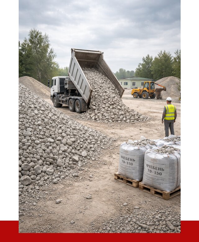 Известняковый щебень фракция 70-150 в Евпатории от 1317 р. | ПРОНЕРУДЕвп