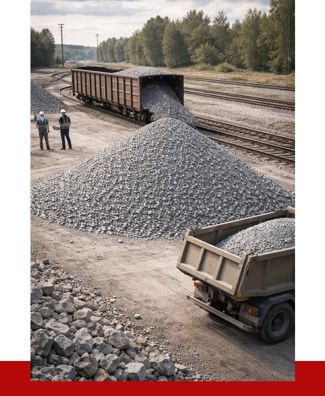 Железнодорожный щебень 20-60 в Евпатории от 1791 р. | ПРОНЕРУДЕвп