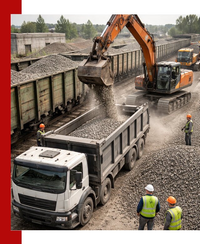 Железнодорожный щебень фракция 25–60 для поставок в Евпатории