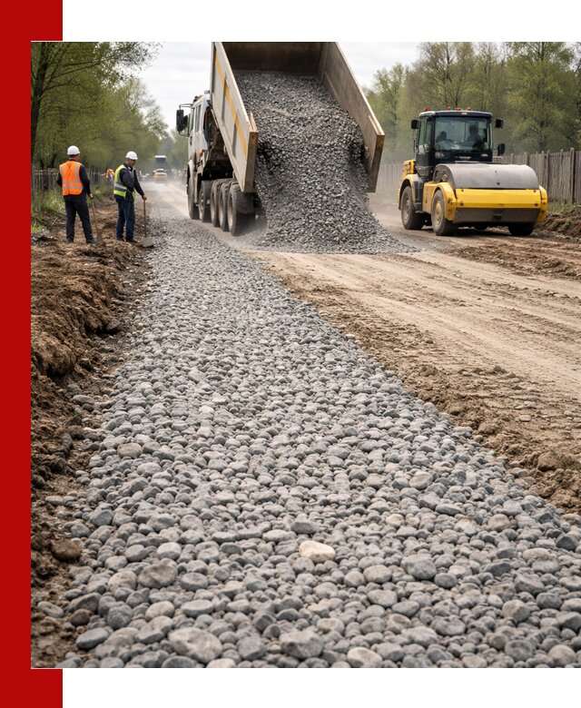 Доставка щебня для отсыпки дорог в Евпатории высокого качества
