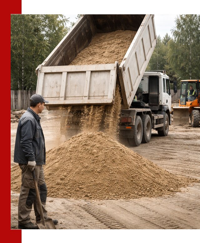 Доставка и продажа песка с разгрузкой в Евпатории