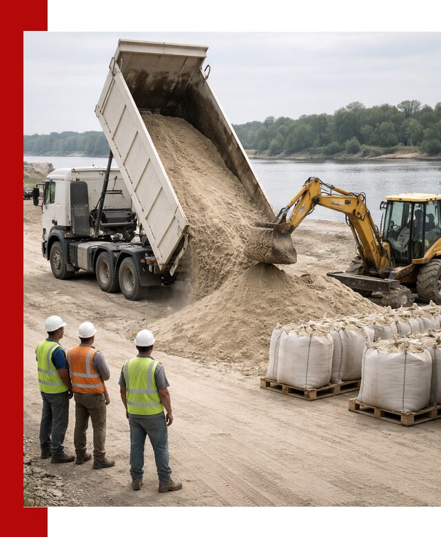 Доставка речного песка в Евпатории самосвалами и погрузкой