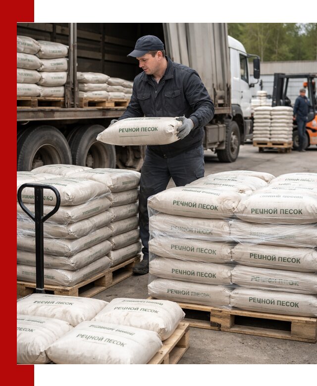 Речной песок в мешках с доставкой в Евпатории