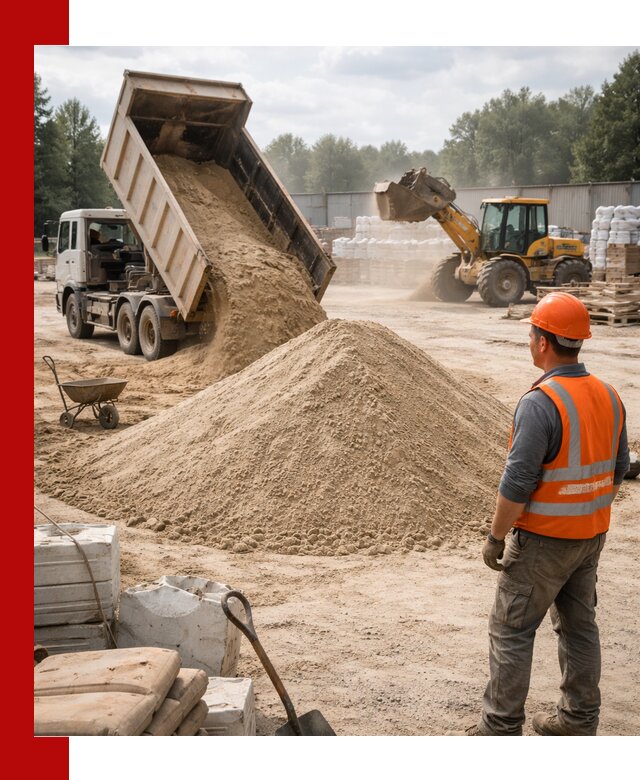 Доставка строительного песка с самосвалом в Евпатории