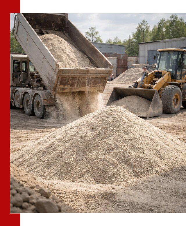 Кварцевый песок с доставкой в Евпатории для строительных работ