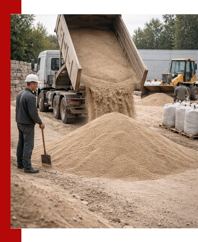 Кварцевый песок фракция 0–3 мм с доставкой в Евпатории