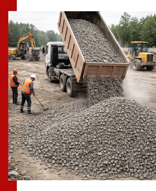 Доставка гравия фракции 40-70 в Евпатории оптом и в розницу