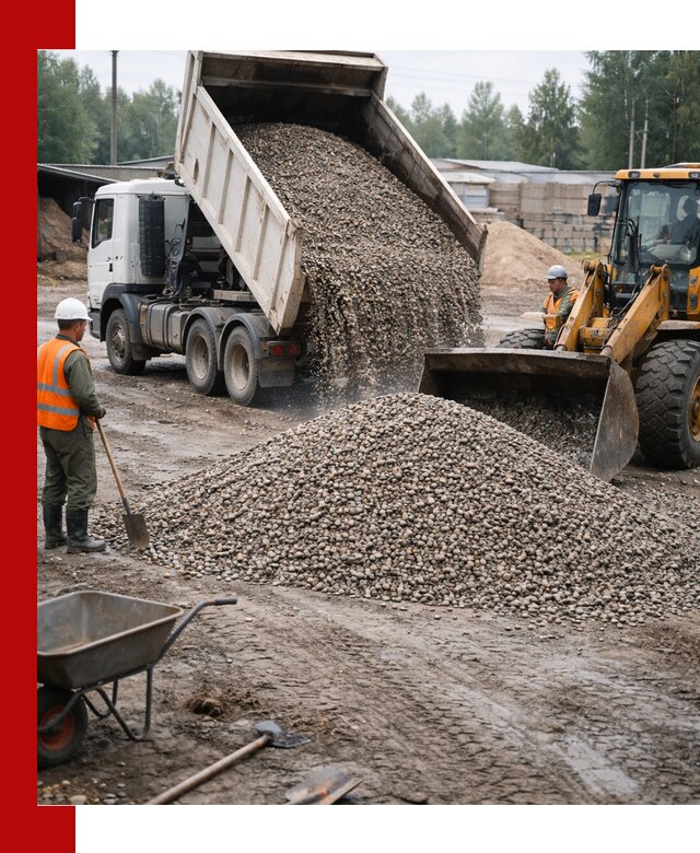 Мытый гравий с доставкой в Евпатории от карьера до участка