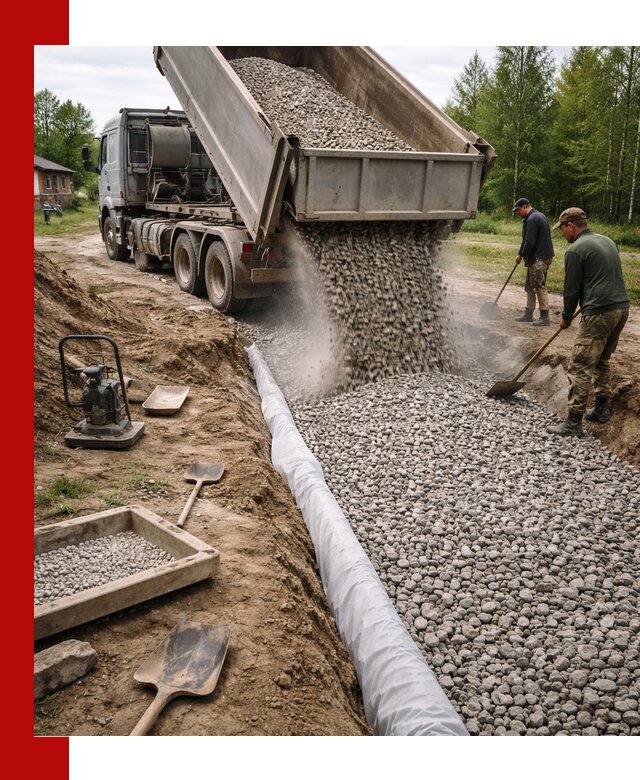 Гравий для дренажа с доставкой в Евпатории качественный и недорогой