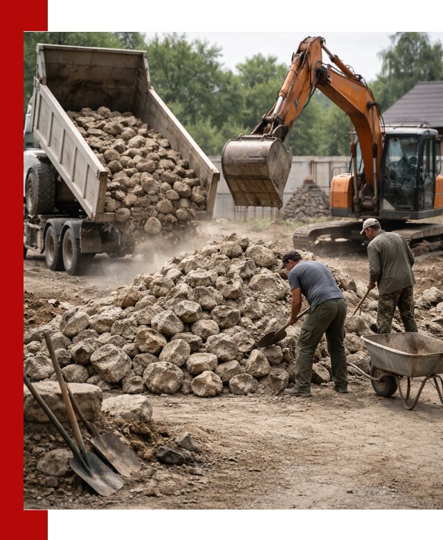 Доставка и разгрузка бутового камня в Евпатории