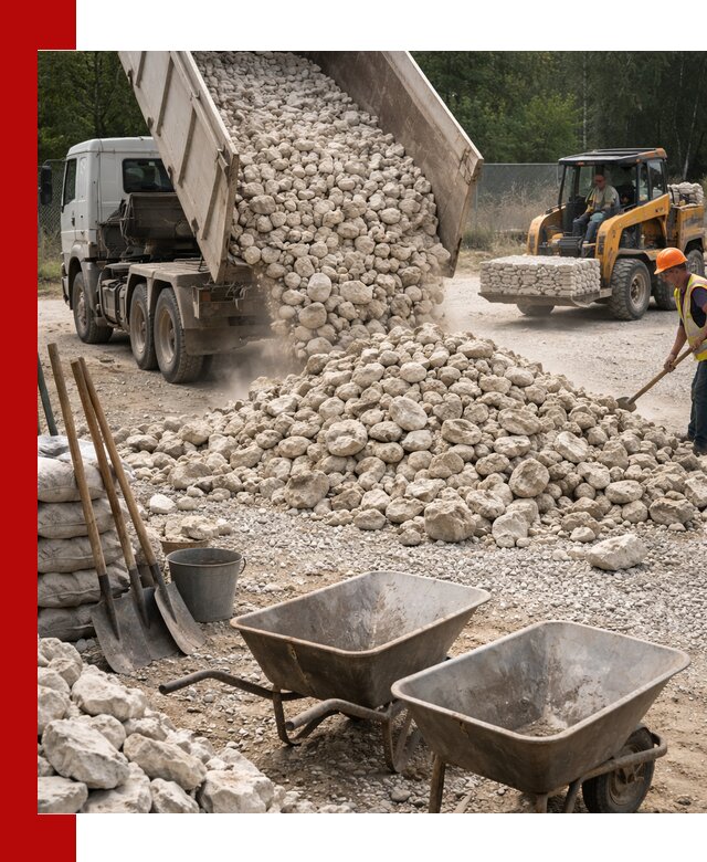 Доставка и продажа бутового известнякового камня в Евпатории