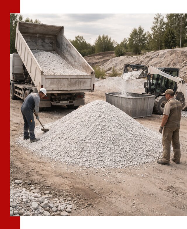 Доставка и продажа белой мраморной крошки в Евпатории