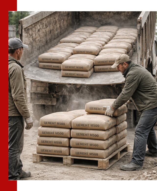 Цемент М500 с доставкой самосвалом в Евпатории