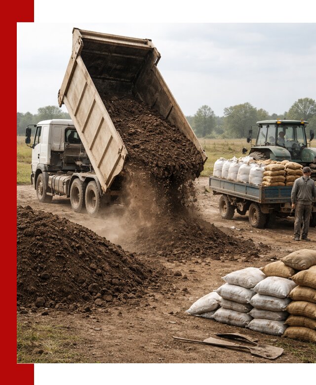 Доставка грунта и удобрений оптом в Евпатории для сельхоз и строительства