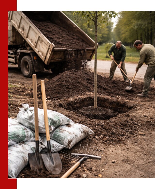 Грунт для посадки деревьев в Евпатории — доставка и подготовка почвы