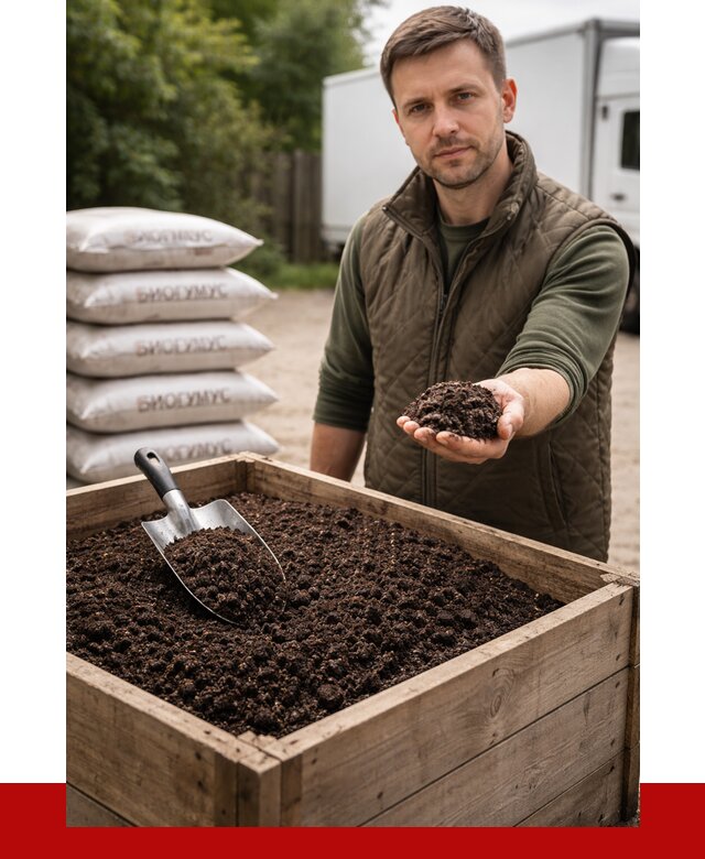 Купить биогумус в Евпатории с доставкой от 8953 р. за куб | ПРОНЕРУДЕвп