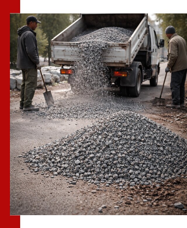 Гранитная крошка для посыпки дорог и тротуаров в Евпатории