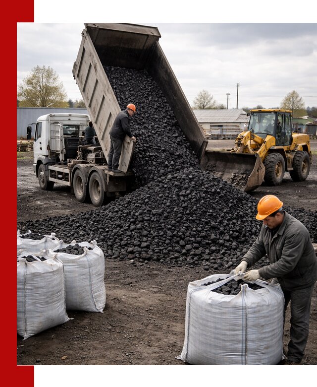 Доставка каменного угля в Евпатории оптом и в розницу