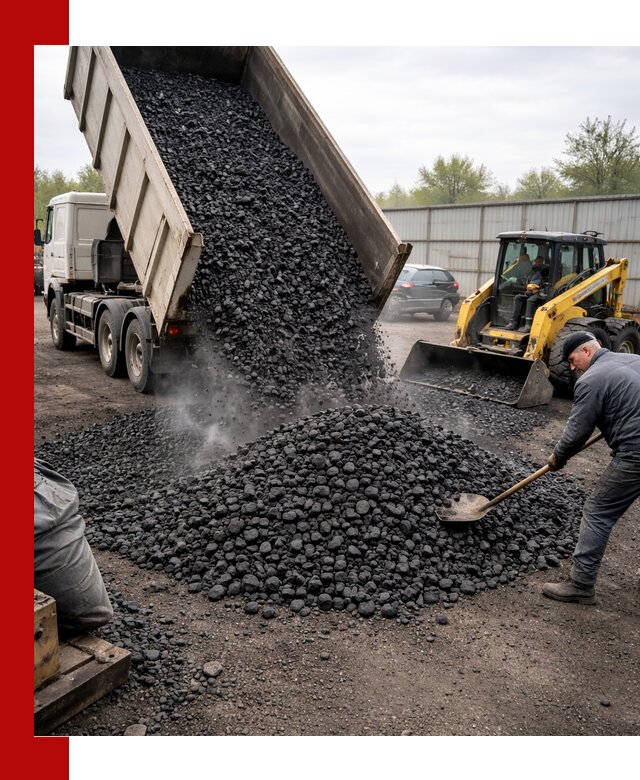 Доставка угля орех в Евпатории оптом и в розницу