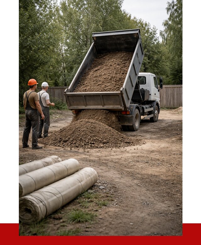 Доставка сыпучих материалов самосвалом в Евпаторию от 4424 р. | ПРОНЕРУДЕвп