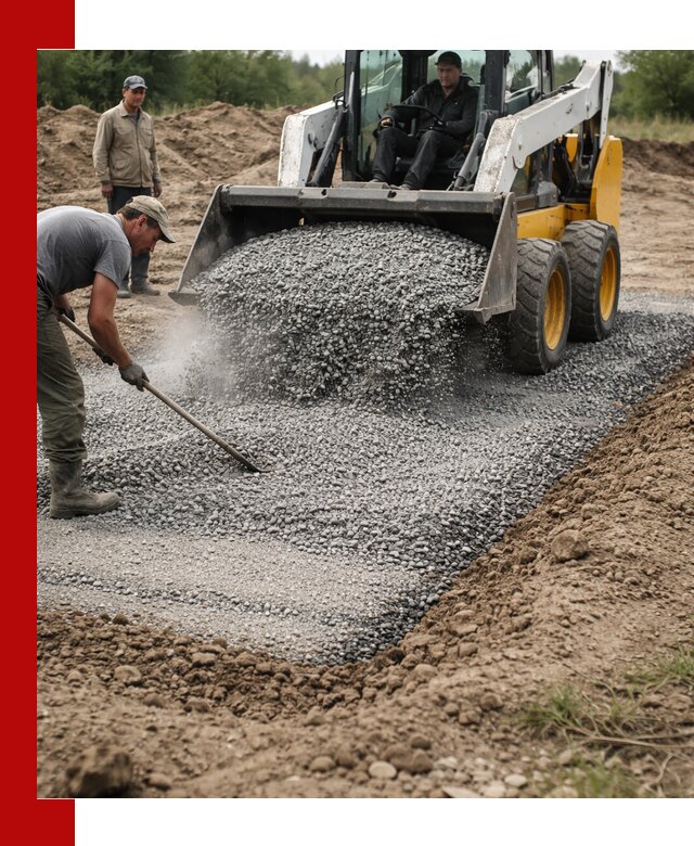 Устройство щебеночной подушки в Евпатории для дорог и фундаментов